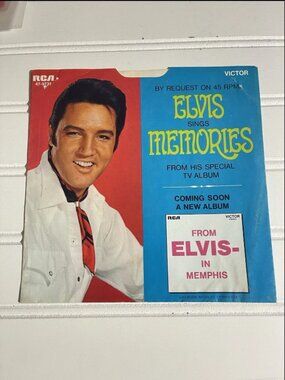 Vintage Elvis Presley Charro! Memories Picture Sleeve RCA 45RPM 7” Vinyl Record